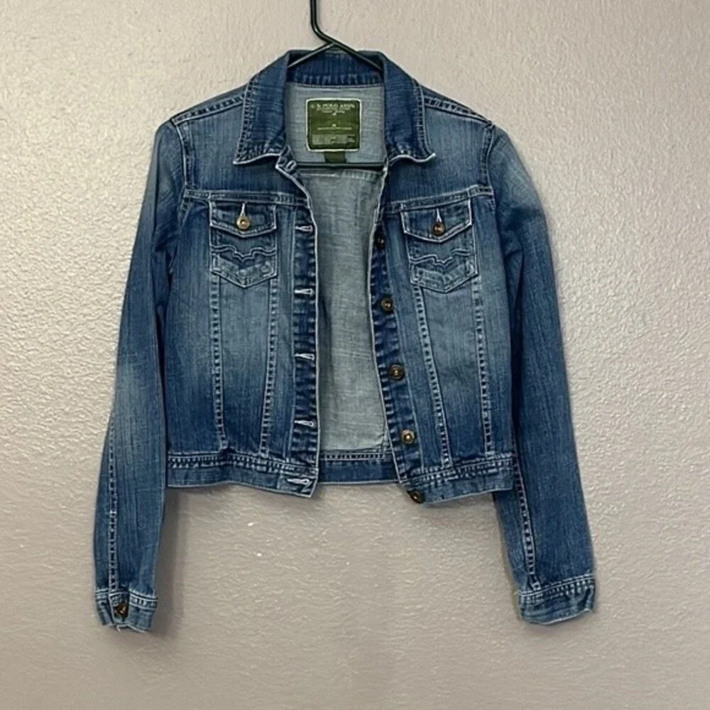 U.S Polo ASSN Authentic Goods vintage Jean Denim Trucker Jacket Size Medium